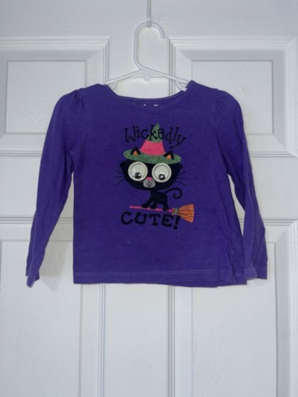 Jumping Beans Purple Halloween Cat long Sleeve Shirt Size 3T - 0189